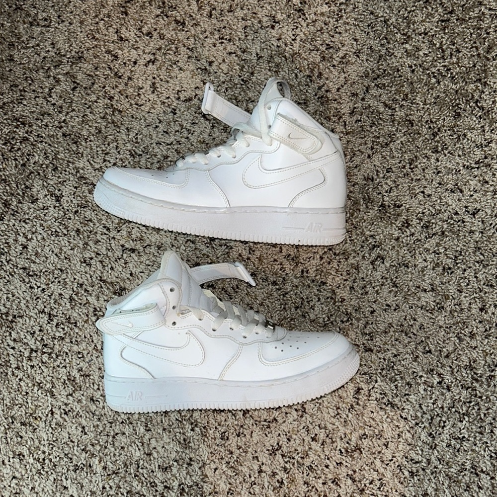 Nike high top air forces kids 7 women 9